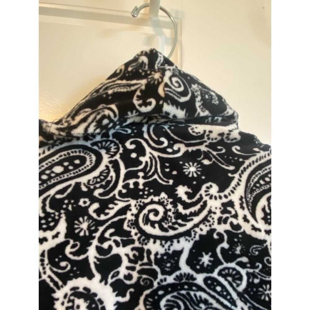 Lot 2 Carole Hochman L Plush Robe Cozy Warm Velour Pockets Soft+ Shirt Black - Picture 10 of 16